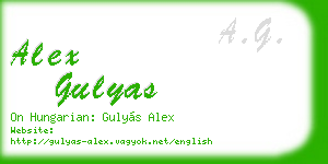 alex gulyas business card