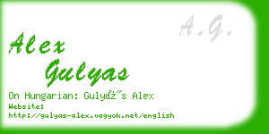 alex gulyas business card